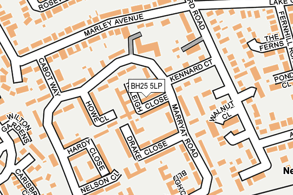 BH25 5LP map - OS OpenMap – Local (Ordnance Survey)