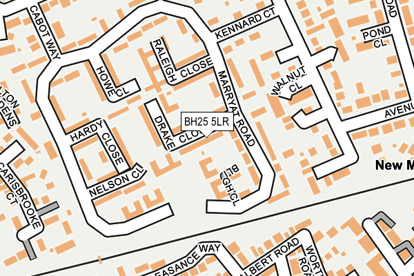 BH25 5LR map - OS OpenMap – Local (Ordnance Survey)