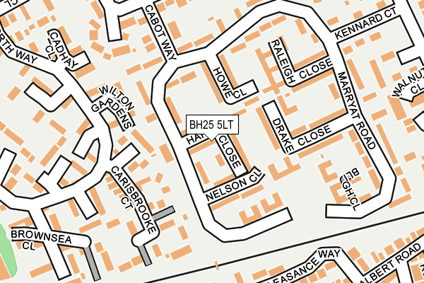 BH25 5LT map - OS OpenMap – Local (Ordnance Survey)