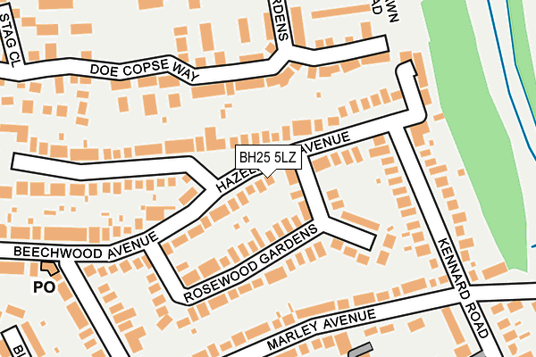 BH25 5LZ map - OS OpenMap – Local (Ordnance Survey)