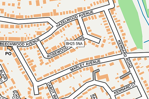 BH25 5NA map - OS OpenMap – Local (Ordnance Survey)