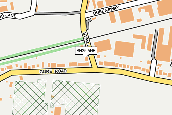 BH25 5NE map - OS OpenMap – Local (Ordnance Survey)