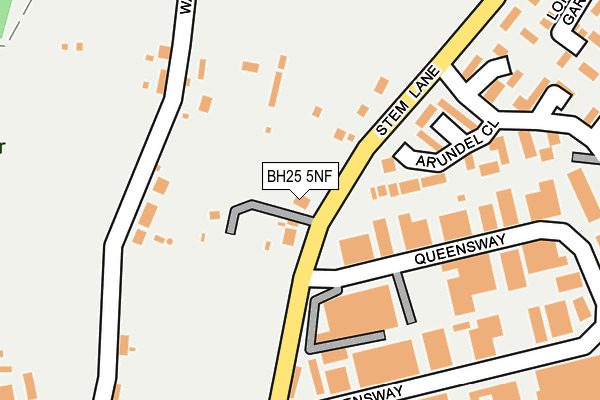 BH25 5NF map - OS OpenMap – Local (Ordnance Survey)