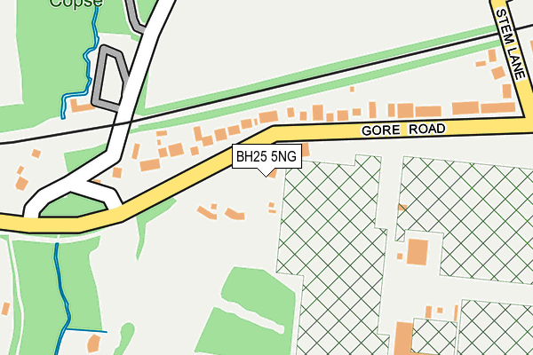 BH25 5NG map - OS OpenMap – Local (Ordnance Survey)