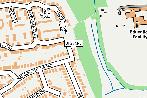 BH25 5NJ map - OS OpenMap – Local (Ordnance Survey)