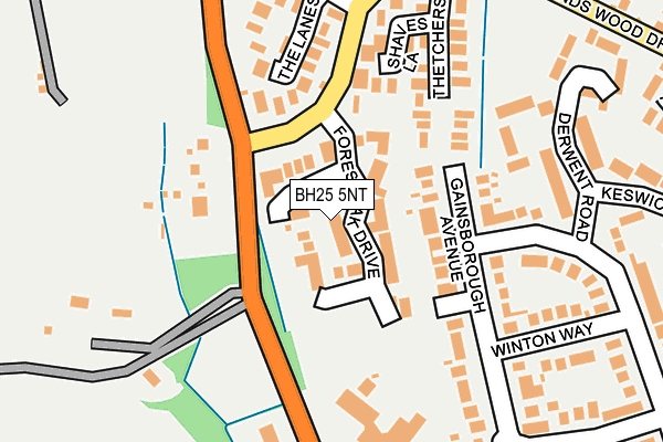BH25 5NT map - OS OpenMap – Local (Ordnance Survey)
