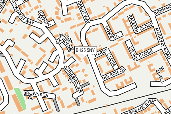 BH25 5NY map - OS OpenMap – Local (Ordnance Survey)