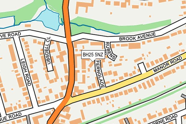 BH25 5NZ map - OS OpenMap – Local (Ordnance Survey)