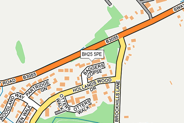 BH25 5PE map - OS OpenMap – Local (Ordnance Survey)