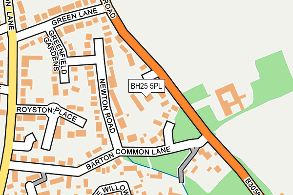 BH25 5PL map - OS OpenMap – Local (Ordnance Survey)