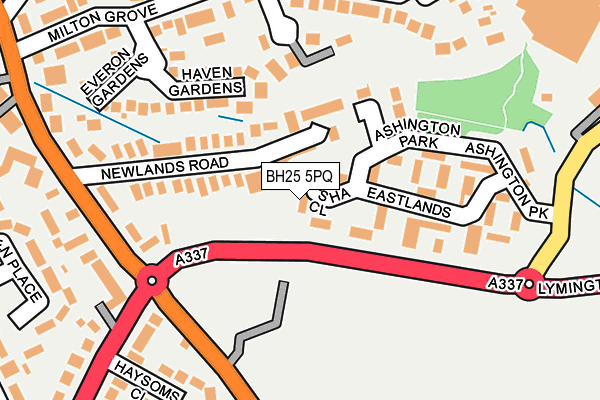 BH25 5PQ map - OS OpenMap – Local (Ordnance Survey)