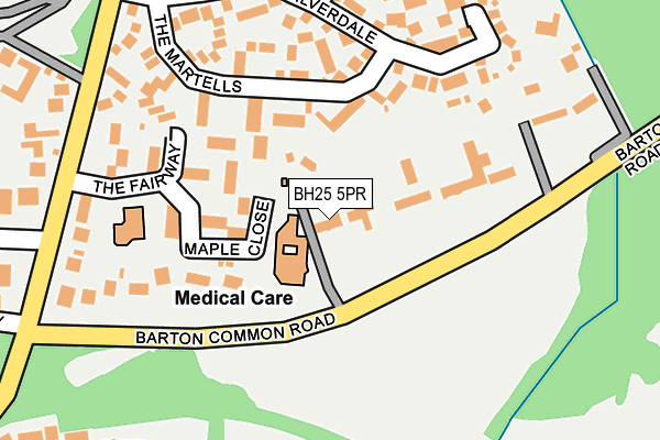 BH25 5PR map - OS OpenMap – Local (Ordnance Survey)
