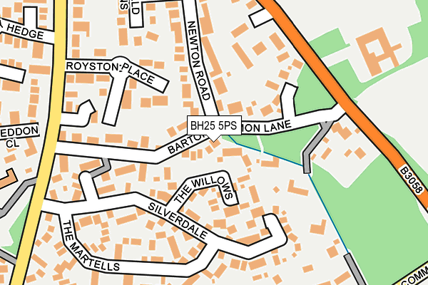 BH25 5PS map - OS OpenMap – Local (Ordnance Survey)