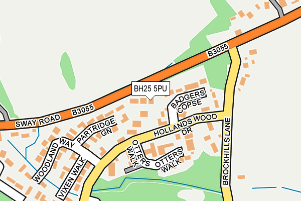 BH25 5PU map - OS OpenMap – Local (Ordnance Survey)
