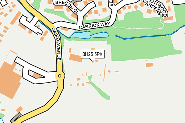 BH25 5PX map - OS OpenMap – Local (Ordnance Survey)