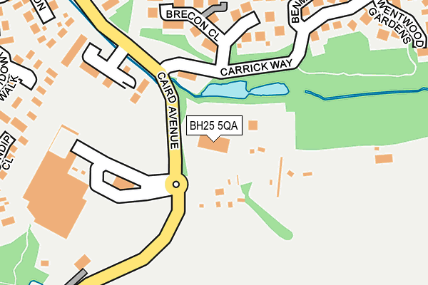 BH25 5QA map - OS OpenMap – Local (Ordnance Survey)