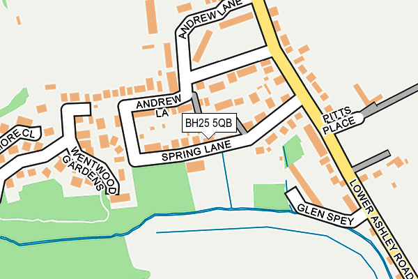 BH25 5QB map - OS OpenMap – Local (Ordnance Survey)