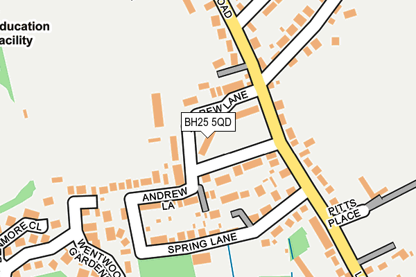 BH25 5QD map - OS OpenMap – Local (Ordnance Survey)