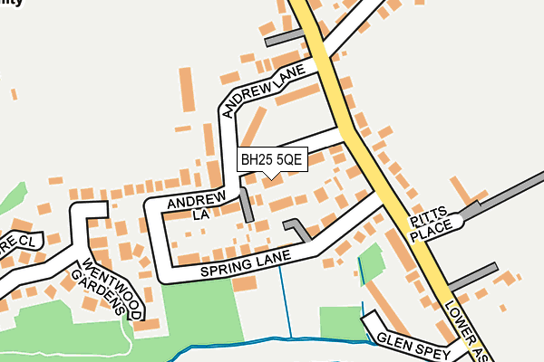 BH25 5QE map - OS OpenMap – Local (Ordnance Survey)