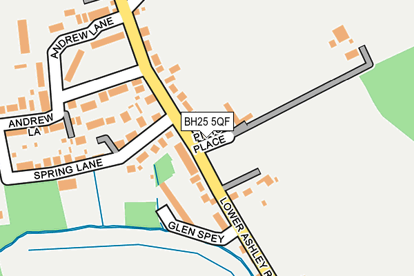 BH25 5QF map - OS OpenMap – Local (Ordnance Survey)