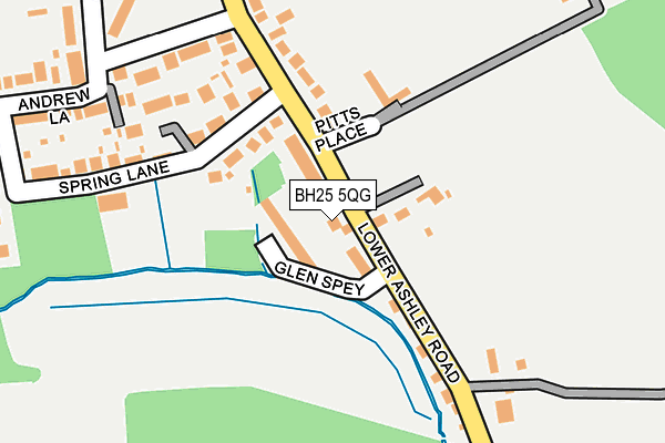 BH25 5QG map - OS OpenMap – Local (Ordnance Survey)