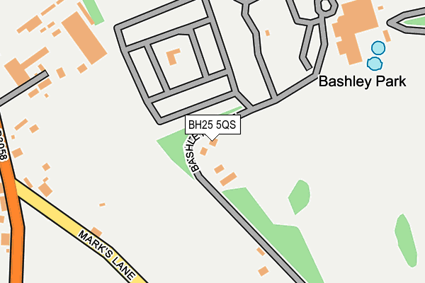 BH25 5QS map - OS OpenMap – Local (Ordnance Survey)