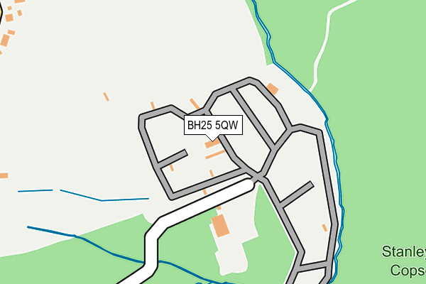 BH25 5QW map - OS OpenMap – Local (Ordnance Survey)