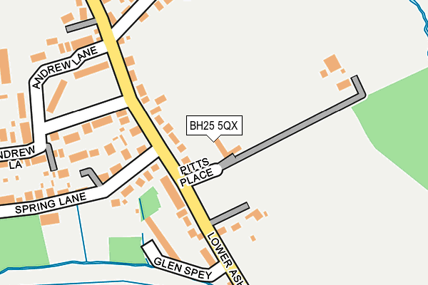 BH25 5QX map - OS OpenMap – Local (Ordnance Survey)