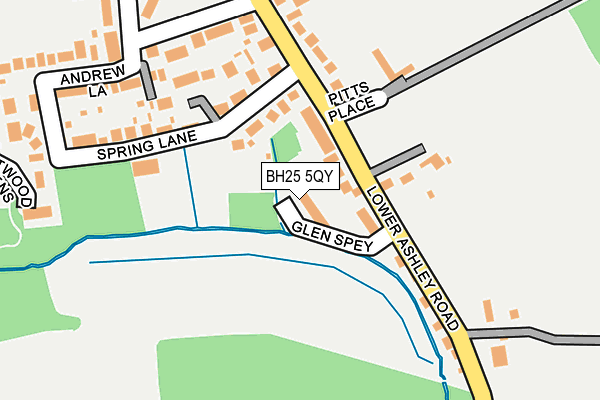 BH25 5QY map - OS OpenMap – Local (Ordnance Survey)