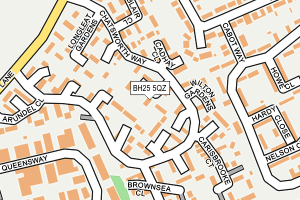 BH25 5QZ map - OS OpenMap – Local (Ordnance Survey)