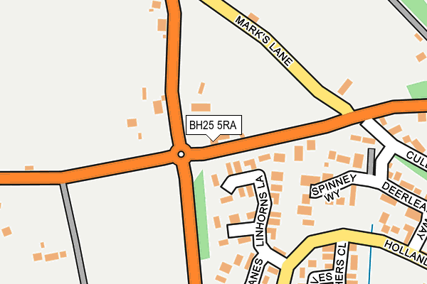 BH25 5RA map - OS OpenMap – Local (Ordnance Survey)