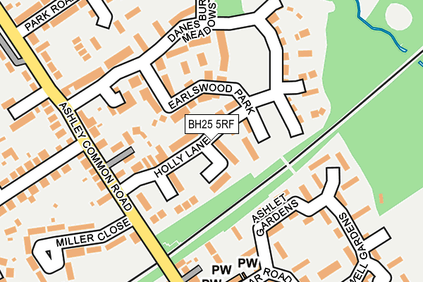 BH25 5RF map - OS OpenMap – Local (Ordnance Survey)