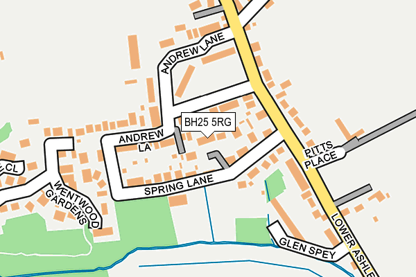BH25 5RG map - OS OpenMap – Local (Ordnance Survey)