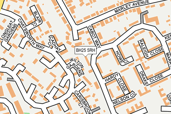 BH25 5RH map - OS OpenMap – Local (Ordnance Survey)