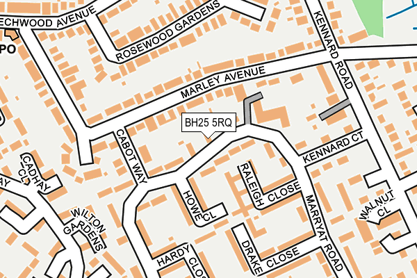 BH25 5RQ map - OS OpenMap – Local (Ordnance Survey)