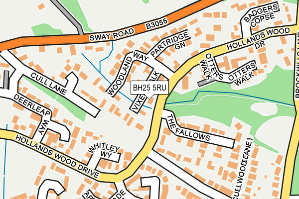 BH25 5RU map - OS OpenMap – Local (Ordnance Survey)