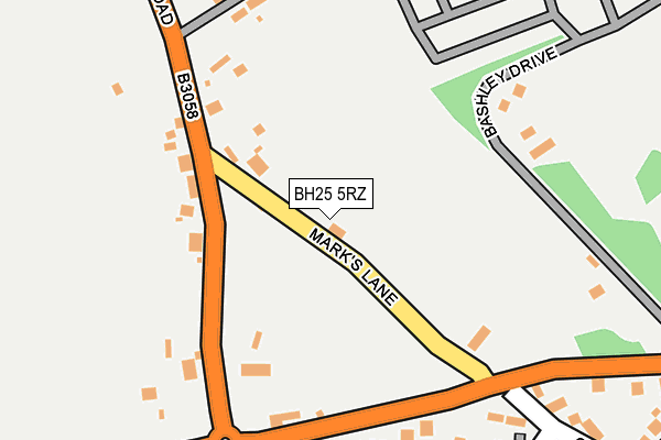 BH25 5RZ map - OS OpenMap – Local (Ordnance Survey)