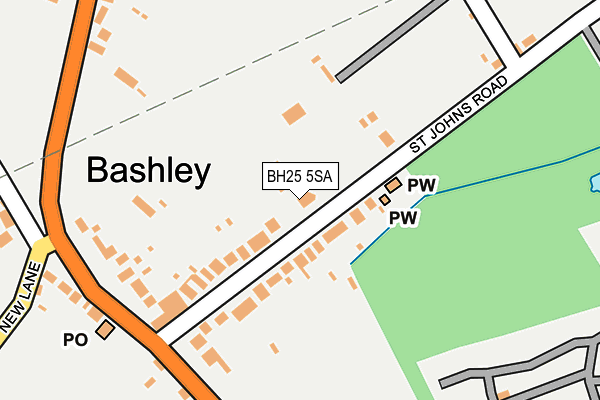 BH25 5SA map - OS OpenMap – Local (Ordnance Survey)