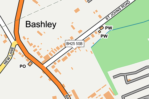 BH25 5SB map - OS OpenMap – Local (Ordnance Survey)
