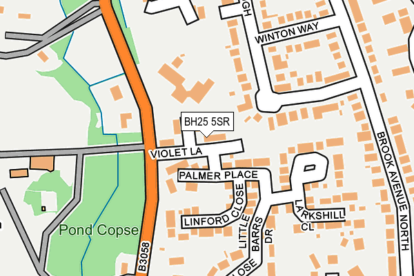 BH25 5SR map - OS OpenMap – Local (Ordnance Survey)