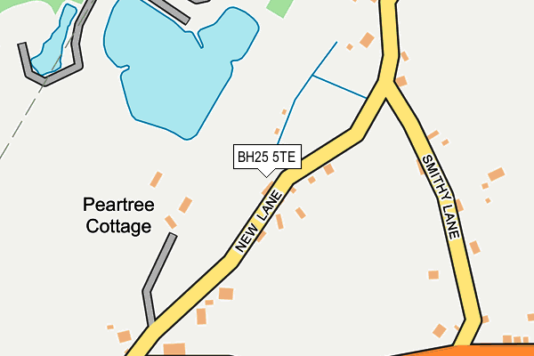 BH25 5TE map - OS OpenMap – Local (Ordnance Survey)