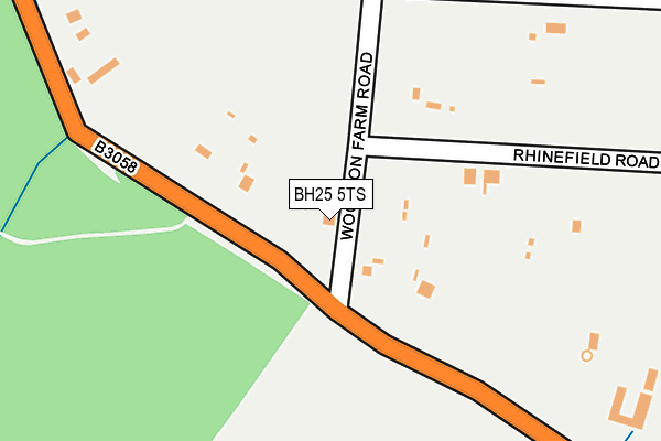 BH25 5TS map - OS OpenMap – Local (Ordnance Survey)