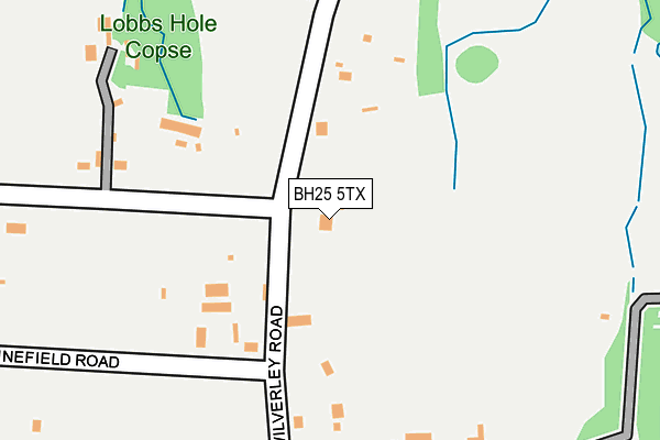 BH25 5TX map - OS OpenMap – Local (Ordnance Survey)