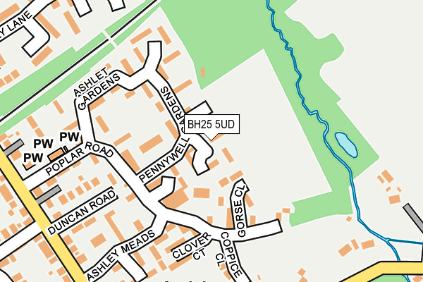 BH25 5UD map - OS OpenMap – Local (Ordnance Survey)