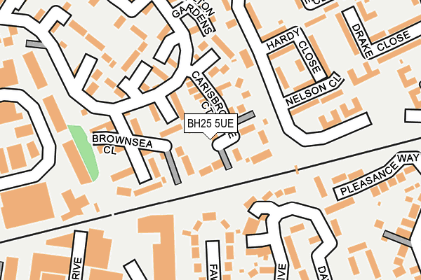 BH25 5UE map - OS OpenMap – Local (Ordnance Survey)