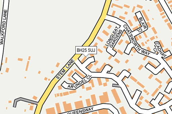 BH25 5UJ map - OS OpenMap – Local (Ordnance Survey)