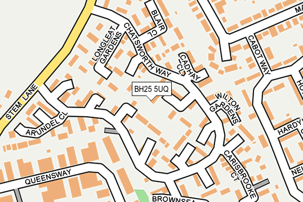 BH25 5UQ map - OS OpenMap – Local (Ordnance Survey)