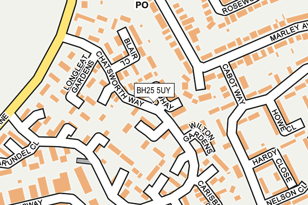 BH25 5UY map - OS OpenMap – Local (Ordnance Survey)