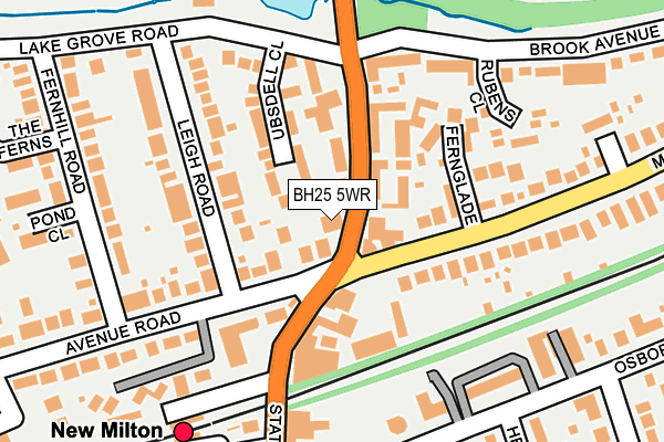 BH25 5WR map - OS OpenMap – Local (Ordnance Survey)