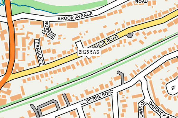 BH25 5WS map - OS OpenMap – Local (Ordnance Survey)